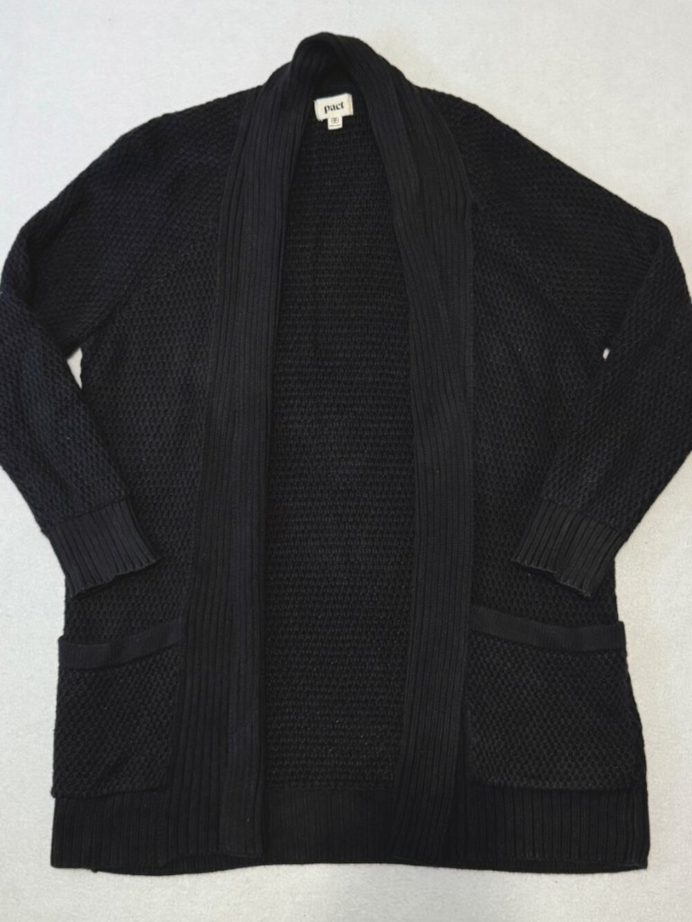 EUC Pact Organic Cotton Waffle Knit Open Cardigan - XS/S